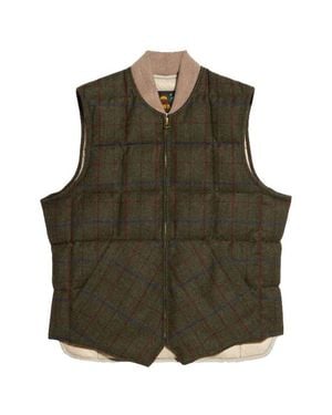 Fortela Wool Check Vest - Green