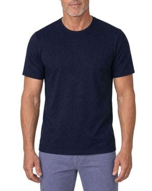 Robert Talbott Davis Pique Linen Tee - Blue