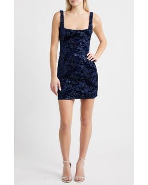 Jump Apparel Sequin Sleeveless Velvet Dress - Blue