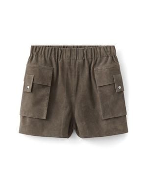 Mango Suede Shorts - Brown