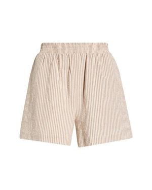 Varley Darina Stripe Stretch Cotton Seersucker Shorts - Natural