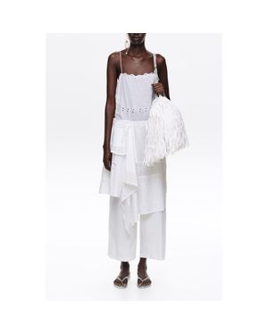 Bimba Y Lola Embroidered Asymmetrical Handkerchief Jumpsuit - White