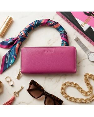 Casupo Large Zipper Wallet With Detachable Key Ring - Pink