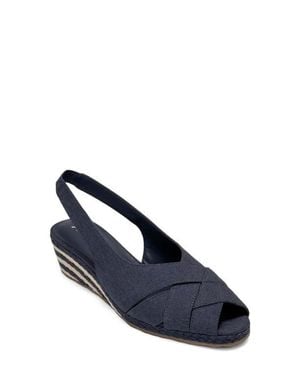 Aerosoles Roberta Linen Slingback Espadrille Wedge Sandal - Blue