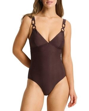 Sea Level Zen Tie Back One-Piece Swimsuit - Purple