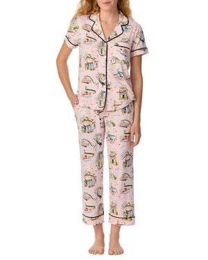 Kate Spade Piped Jersey Pajamas - Multicolor