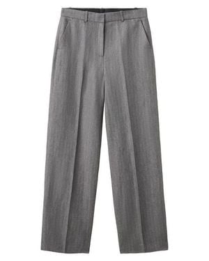 Mango Straight Leg Suit Pants - Gray