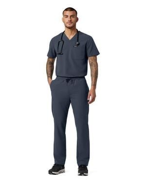 Jaanuu Rhodes 7-Pocket Straight Leg Scrub Pant - Blue