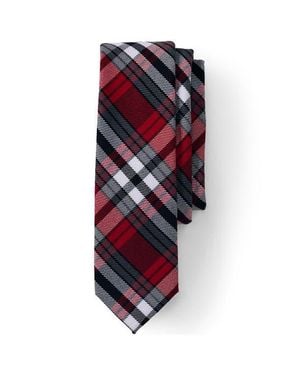 Lands' End School Uniform Adult Plaid To Be Tied Tie - White