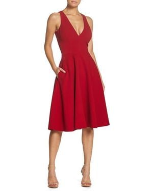 Dress the Population Livia Fit & Flare Dress in Red | Lyst