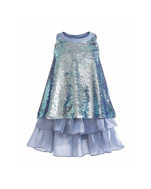Tulle Sylvara Sequin Ruffle Skirt Set - Blue