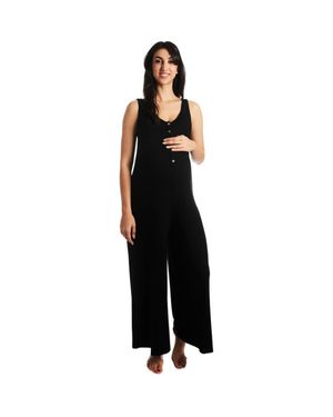 Everly Grey Luana During & After Maternity/Nursing Romper - Black