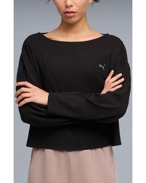 PUMA Cloudspun Rib Slouch T-Shirt - Black