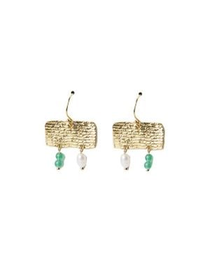 COG Vessel Earrings- 14K Plate - Metallic