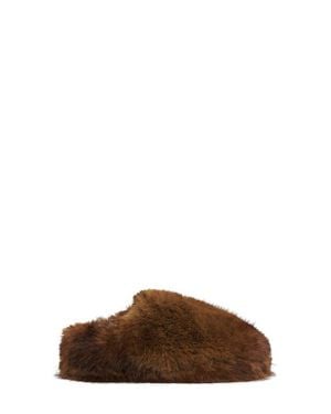 Apparis Misha Faux Fur Mule Slipper - Brown