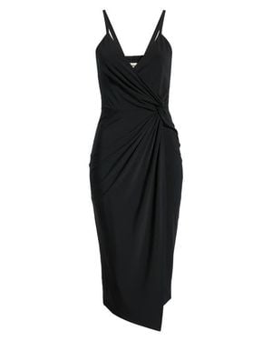 Open Edit Side Twist Midi Dress - Black
