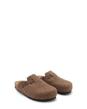 MANGO TEEN Faux Shearling Clog - Brown