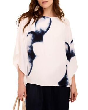 Mint Velvet Print Batwing Top - Blue
