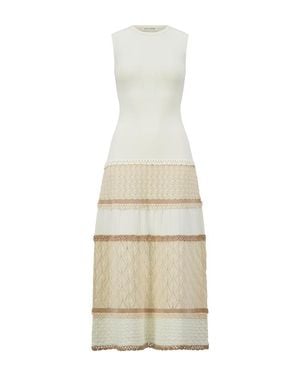 Lela Rose Pointelle Knit Dress - White
