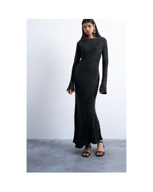 TOPSHOP Zebra Stripe Long Sleeve Maxi Dress - Blue