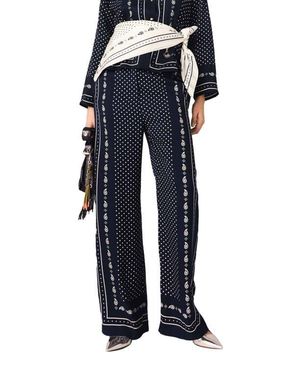 Maje Printed Fluid Pants - Blue