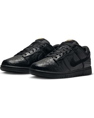 Nike Dunk Low Croc Embossed Basketball Sneaker - Black