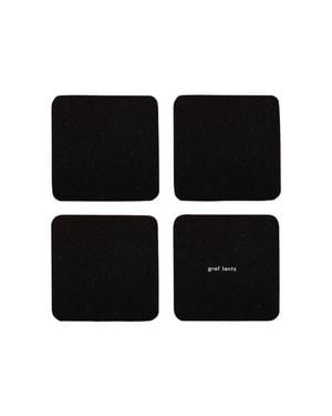 Graf & Lantz Bierfilzl Merino Wool Square Coaster Solid 4 Pack - Black