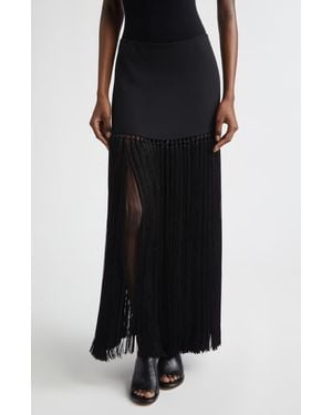 Michael Kors Tassel Wool Gabardine Miniskirt - Black