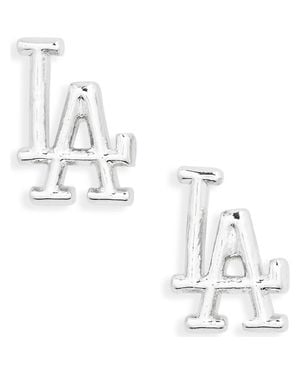 Luv Aj Los Angeles Dodgers Logo Stud Earrings - Metallic