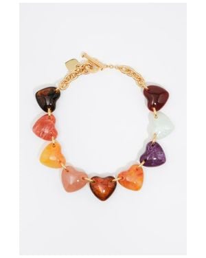 Bimba Y Lola Resin Hearts Necklace - White