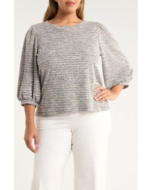 Anne Klein Balloon Sleeve Top - Gray
