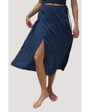 Stone Fox Holiday Midi Skirt - Blue