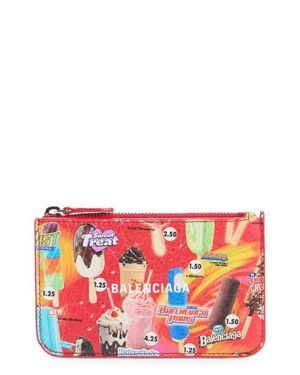 Balenciaga Cash Sweet Treat Zip Card Case - Red