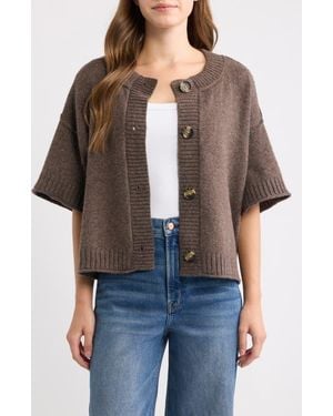 City Blues Broome Short Sleeve Crop Cardigan - Black