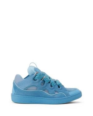 Lanvin Curb Monochrome Suede Sneakers - Blue