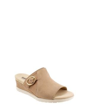 Softwalk Newberry Platform Wedge Slide Sandal - Natural