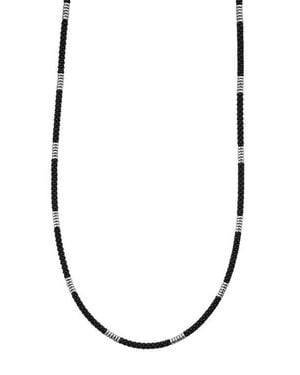 Lagos Matte Caviar Ceramic Station Necklace - Black
