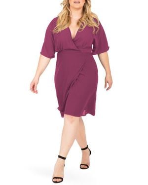 Standards & Practices Candice Georgette Wrap Dress - Purple