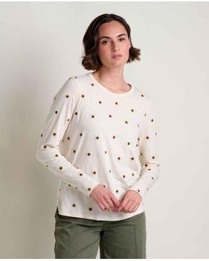 Toad & Co. Primo Long Sleeve Embroidered Crew - Natural