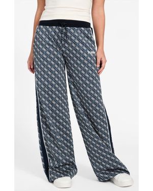 Guess 4G Logo Straight Leg Drawstring Pants - Blue