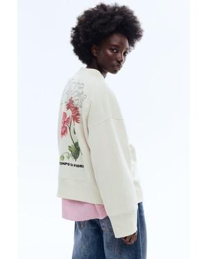 H&M Printed Sweatshirt - White