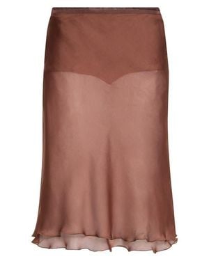 Siedres Colette Sheer Chiffon Midi Skirt - Brown