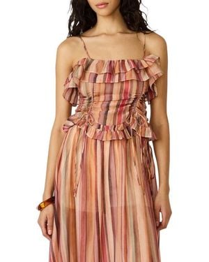Steve Madden Shilloh Stripe Ruffle Camisole - Orange