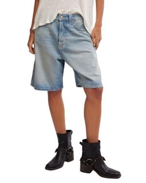 Free People Montana Denim Bermuda Shorts - Blue