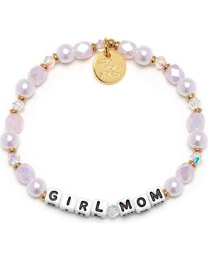 Little Words Project Girl Mom Beaded Stretch Bracelet - Metallic