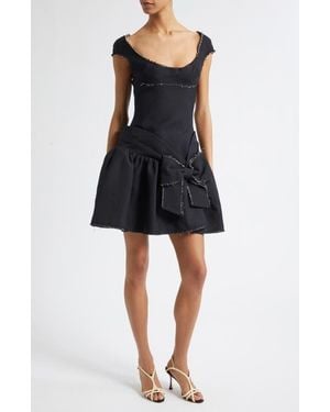 ShuShu/Tong Tweed Bow Minidress - Black