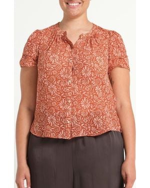 Estelle Bellavie Puff Sleeve Shirt - Orange
