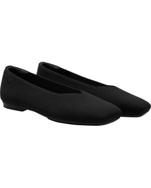 VIVAIA Square-Toe Margot V-Cut Flats - Black