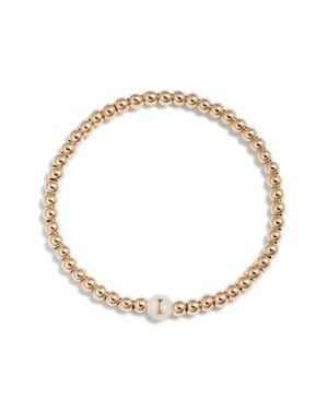 Nashelle Mother Of Pearl Initial Beaded Bracelet - White
