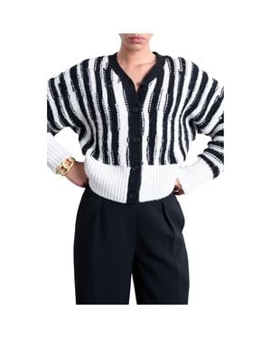 TOPSHOP Vertical Stripe Cardigan - Black
